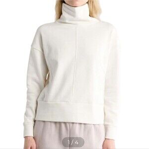 Apana Cocoon Long Sleeve Mock Neck Sweater - Off White